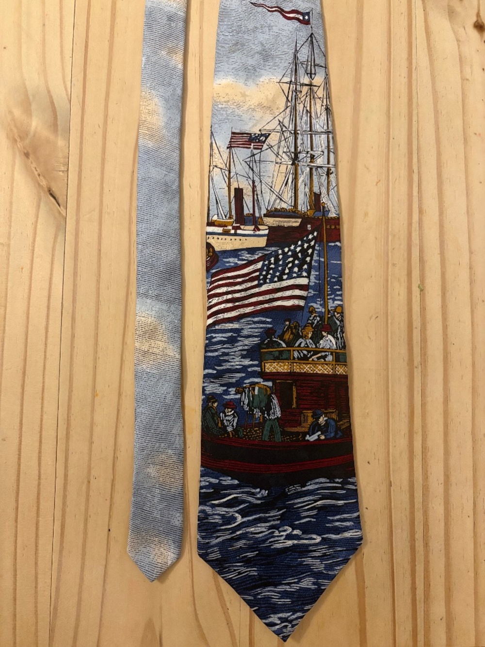 Vintage Tango by Max Raab Americana Series Silk Tie - New York Harbor 1910